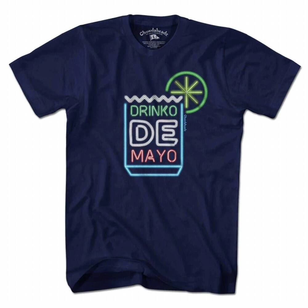 NEW CHOWDAHEADZ women's drinko de mayo t-shirt in navy